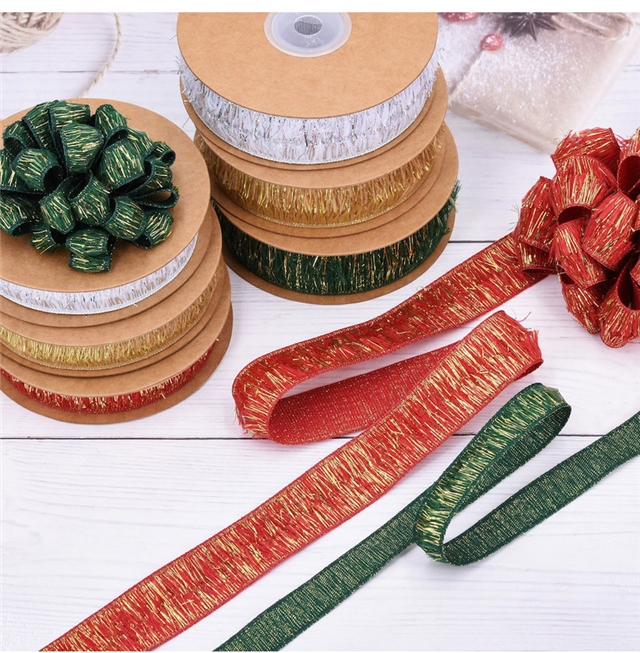 christmas tassel double-layer woven tape
