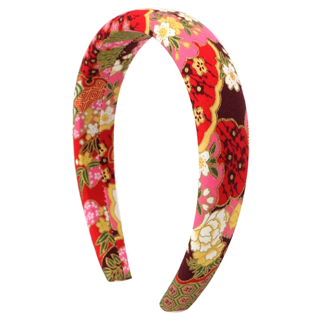 japanese style gold hot stamping flower high cranial hairband