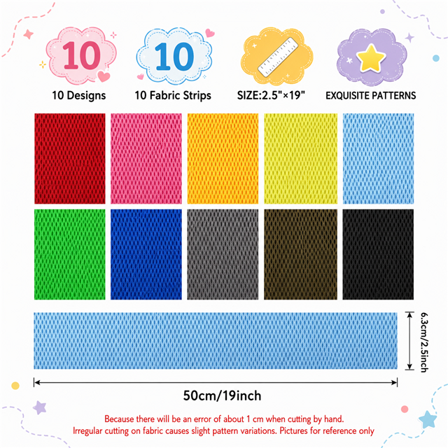 plain mesh fabric series sliced fabric set (10 styles/set,each size:6.3*50cm(2-1/2*19.7