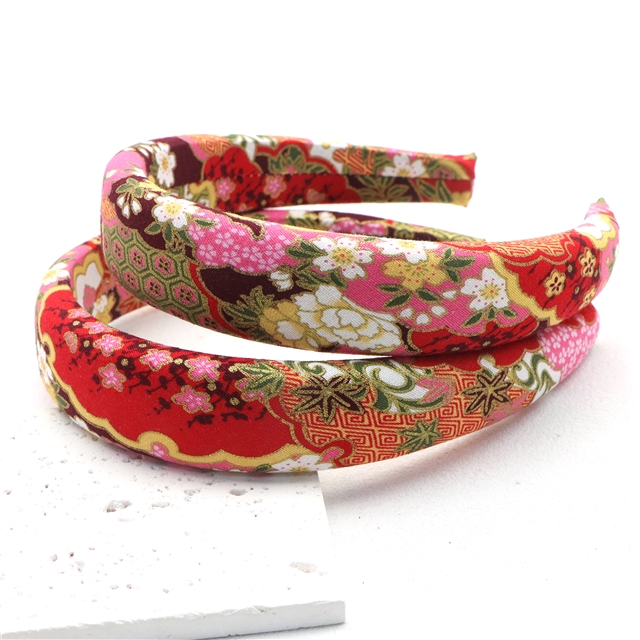 japanese style gold hot stamping flower high cranial hairband