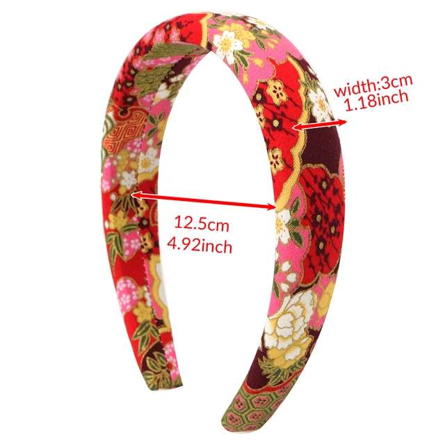 japanese style gold hot stamping flower high cranial hairband