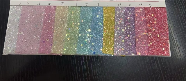 synthetic leather chunky glitter sequins butterfly faux leather 