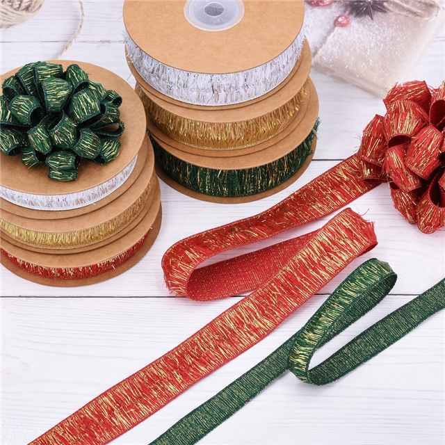 christmas tassel double-layer woven tape