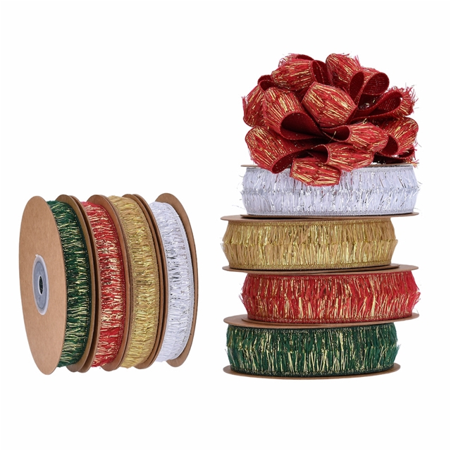 christmas tassel double-layer woven tape