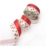 32mm cherry dots series center moon ribbon（5yard/roll）