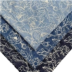 embroidered flower leaf denim fabric 