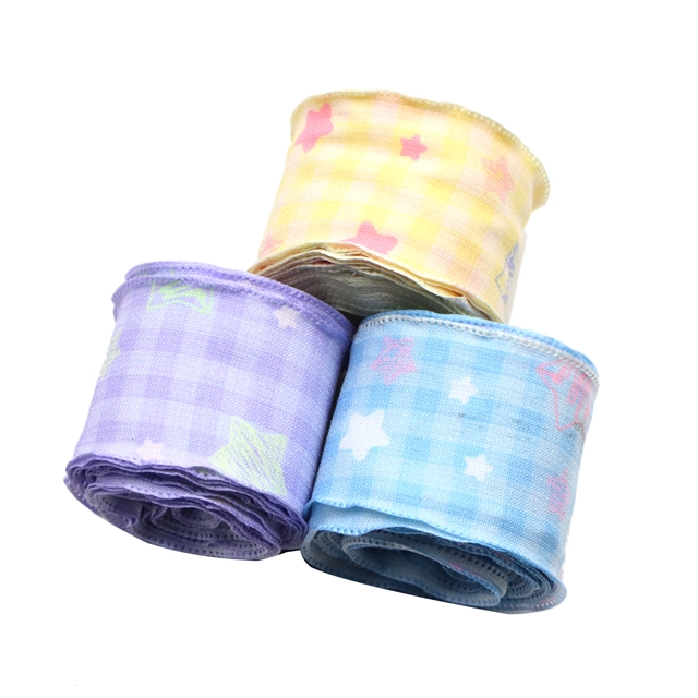 grid star embossing edge pressing ribbon