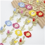 3.8cm rose water soluble embroidery lace