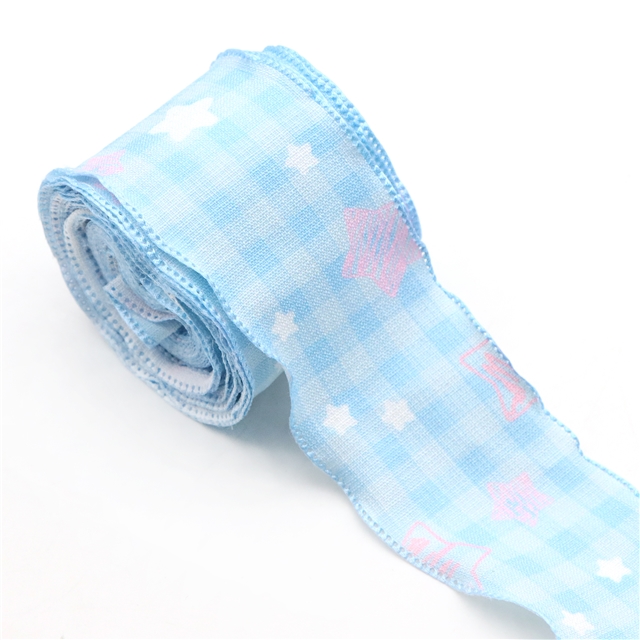 grid star embossing edge pressing ribbon