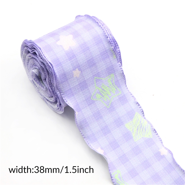 grid star embossing edge pressing ribbon（5yard/roll）
