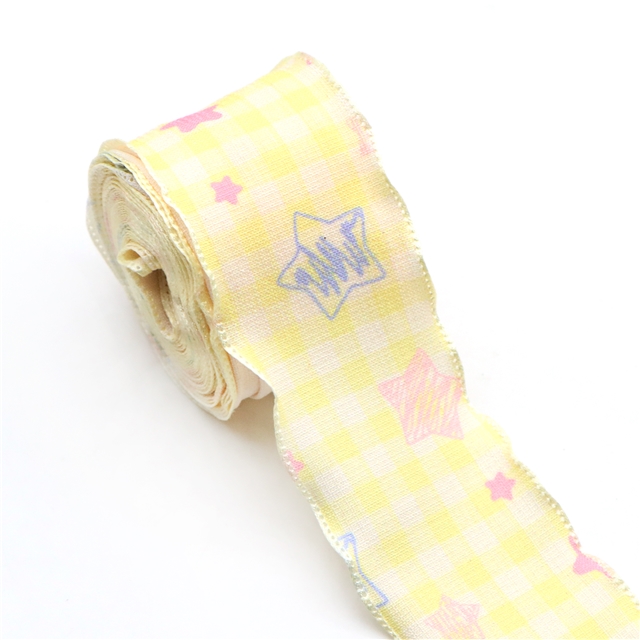 grid star embossing edge pressing ribbon