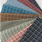 geometric grid yarn dyed jacquard fabric