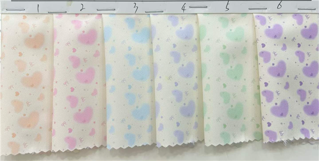 heart bow printed polyester fabric