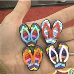 3d slippers with silicone beads