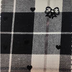silver velvet heart bow checkered cloth