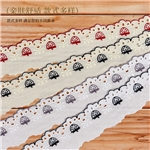 6.3cm strawberry bow cotton embroidery lace