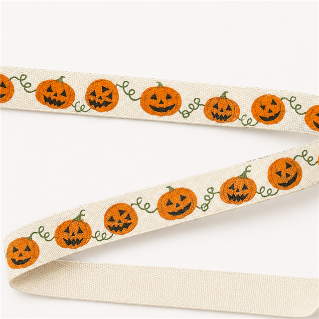 all cotton halloween woven ribbon