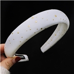 golden foil polka dot high cranial hairband