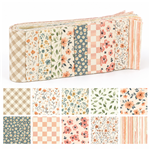 plaid flower series polyester cotton sliced fabric set (10 styles/set,each size:6.3*50cm)