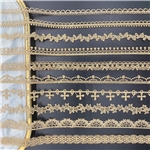 hollow embroidery with gold thread lace