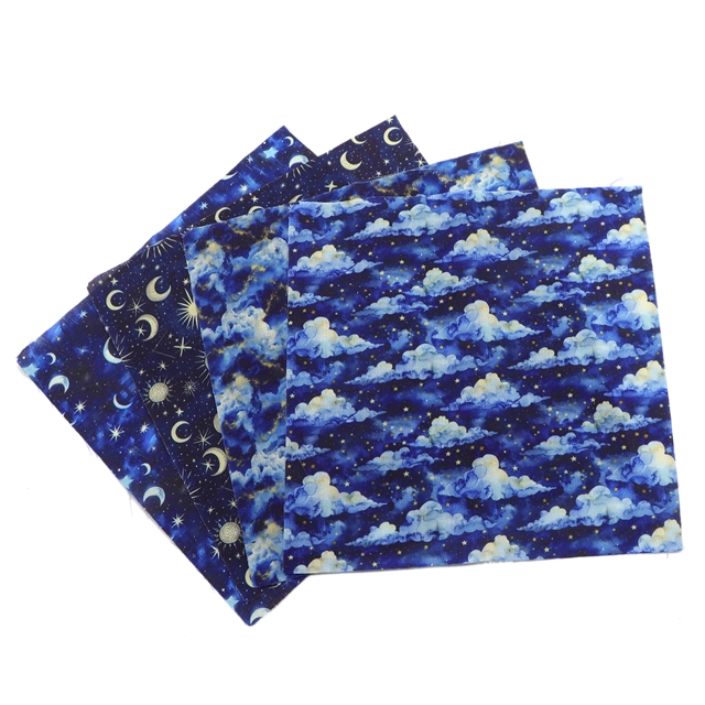polyester cotton starlit sky series polyester cotton fabric set (4 pcs/set)