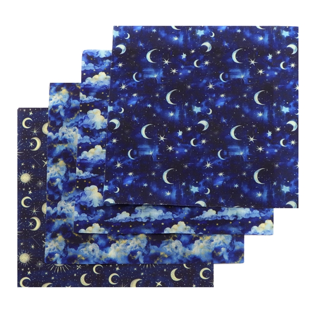 polyester cotton starlit sky series polyester cotton fabric set (4 pcs/set)