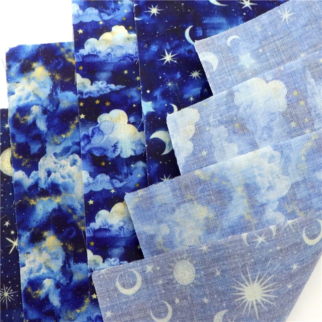 polyester cotton starlit sky series polyester cotton fabric set (4 pcs/set)
