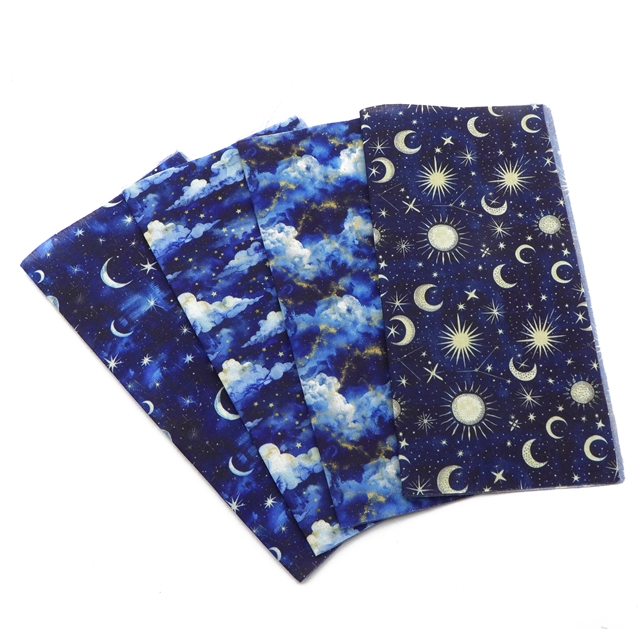 polyester cotton starlit sky series polyester cotton fabric set (4 pcs/set)