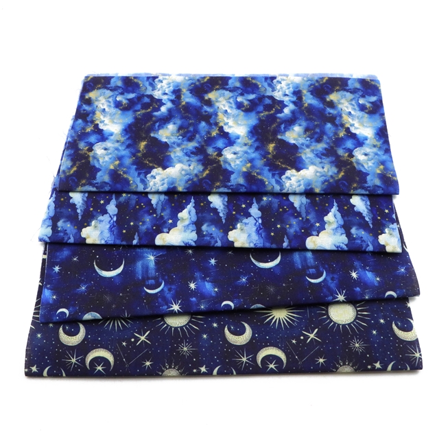 polyester cotton starlit sky series polyester cotton fabric set (4 pcs/set)