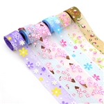 flower ink chiffon ribbon