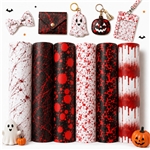 halloween blood series smooth self printed faux leather set (6 pcs/set)