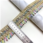 retro ethnic style hollowed out gold thread lined whisker lace