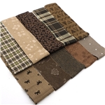 brown series sliced fabric set (10 styles/set,each size:6.3*50cm)