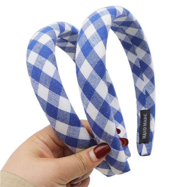 plaid high cranial hairband