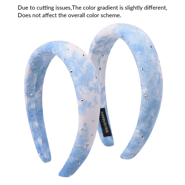 colorful tie dye hot stamping denim high cranial hairband