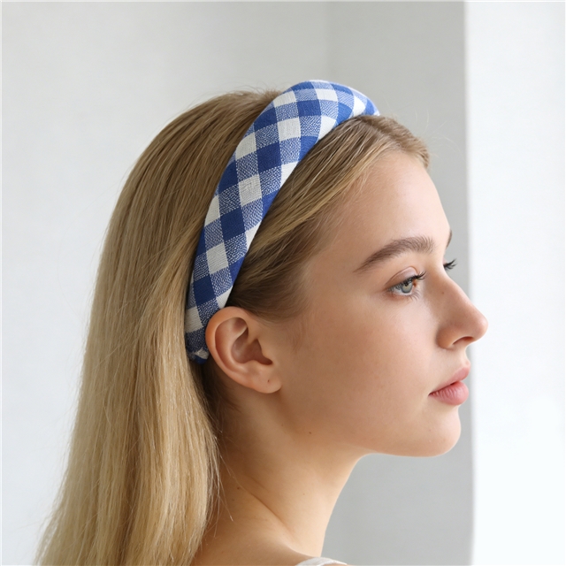 plaid high cranial hairband