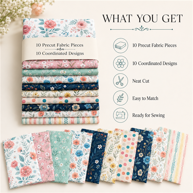 polyester cotton flower series polyester cotton sliced fabric set