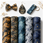 the crow series smooth self printed faux leather set (5 pcs/set)