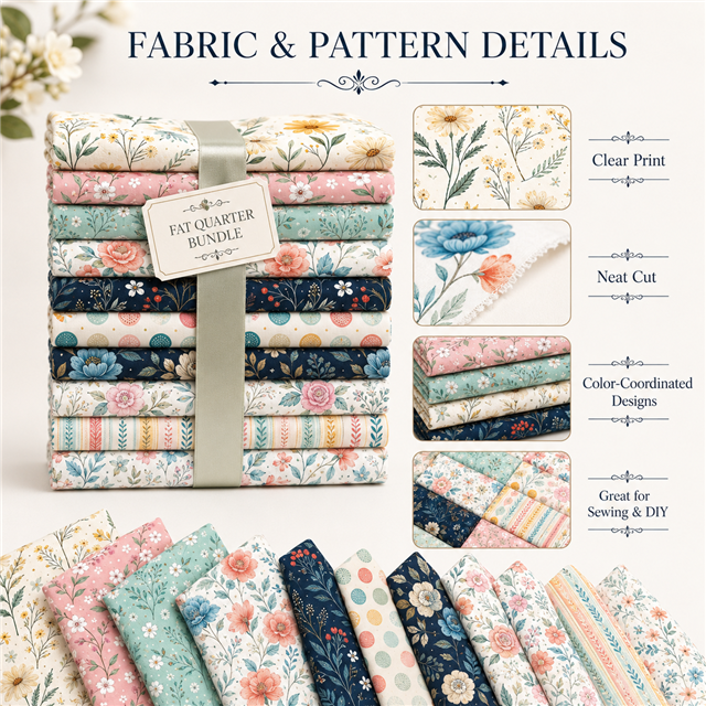 polyester cotton flower series polyester cotton sliced fabric set