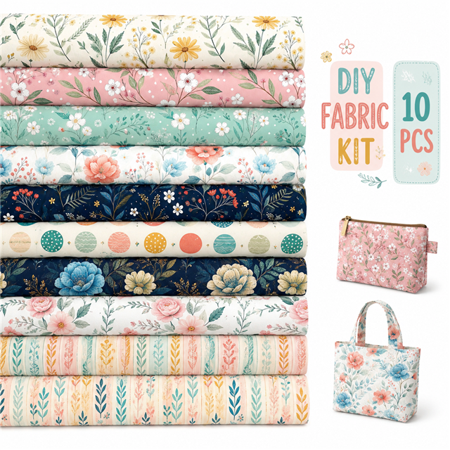 polyester cotton flower series polyester cotton sliced fabric set