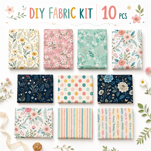 polyester cotton flower series polyester cotton sliced fabric set
