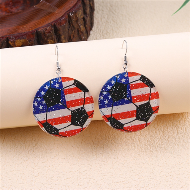 acrylic USA-Canadian Cup ball game flag element acrylic earrings