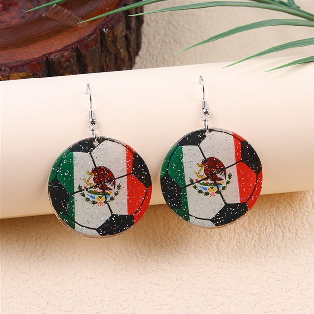 acrylic USA-Canadian Cup ball game flag element acrylic earrings