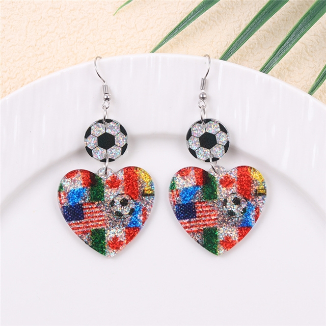 acrylic USA-Canadian Cup ball game flag element acrylic earrings
