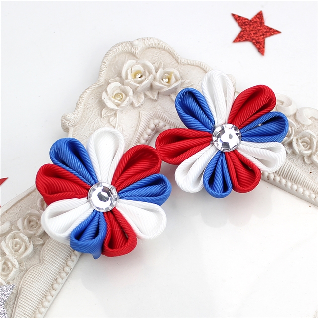 independence day flower hair clip