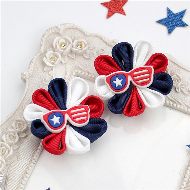 independence day flower hair clip