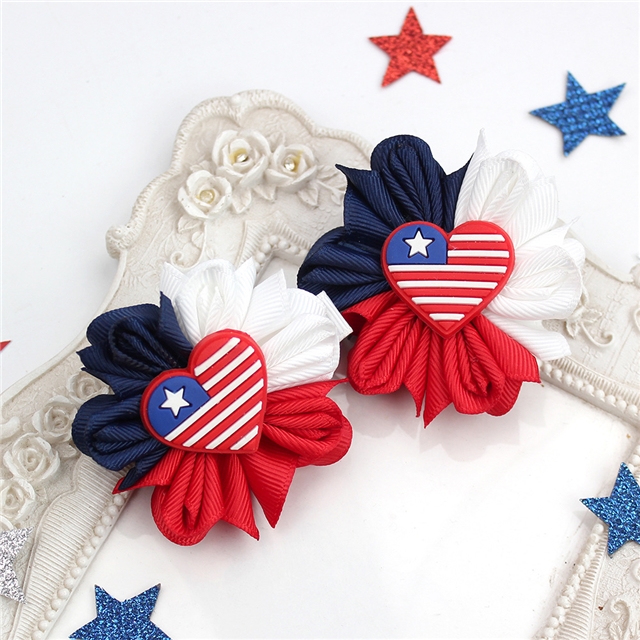 independence day flower hair clip