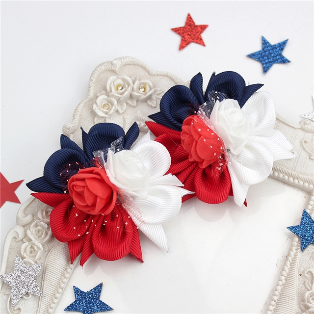 independence day flower hair clip