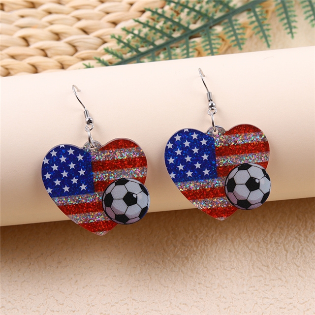 acrylic USA-Canadian Cup ball game flag element acrylic earrings