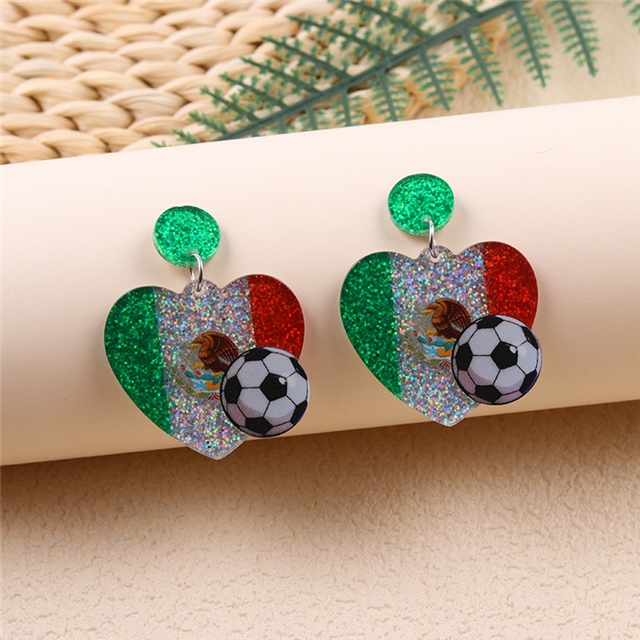 acrylic USA-Canadian Cup ball game flag element acrylic earrings